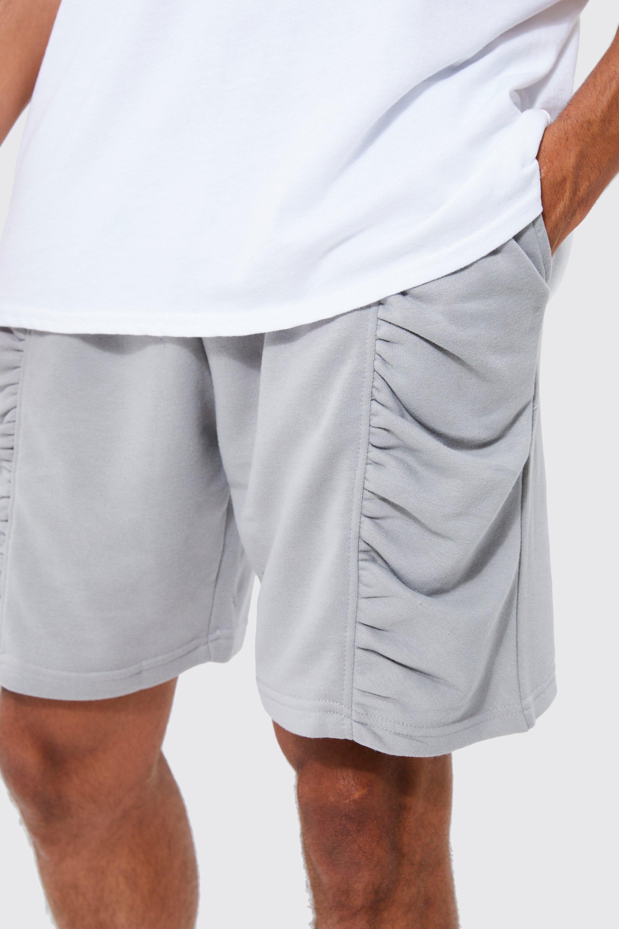 Relaxed Fit Ruched Pintuck Jersey Short boohoo